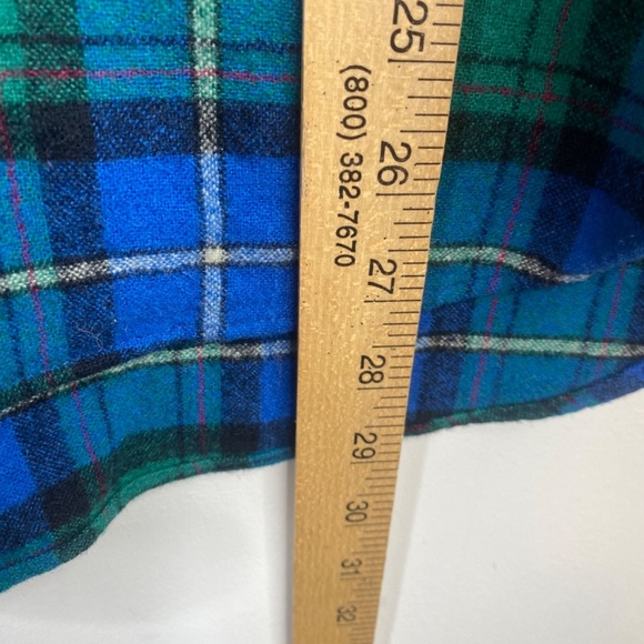 Vintage Pendleton Lodge Shirt 70s Wool Flannel Blue Made In USA L Gorpcore FLAW - Picture 8 of 12